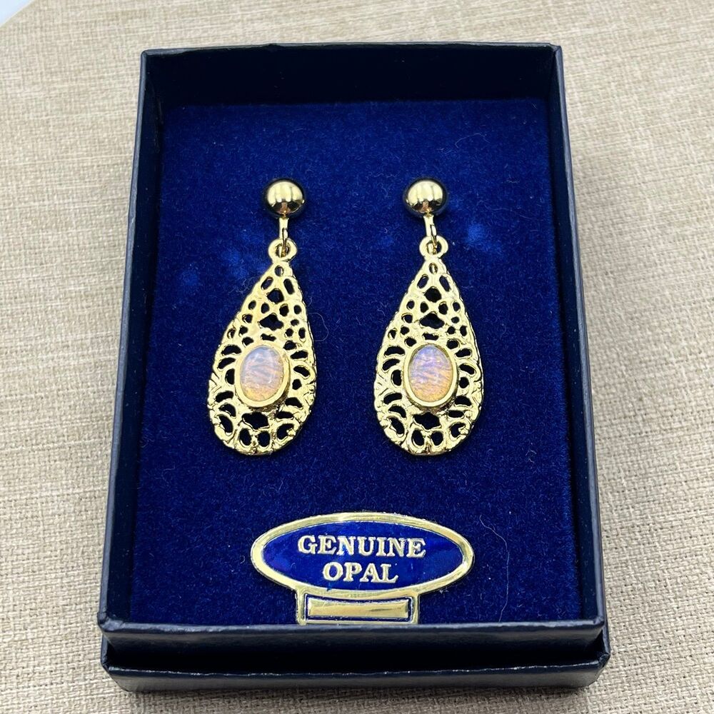 Opal Earrings Elizabeth Farrell Original Box Unused
